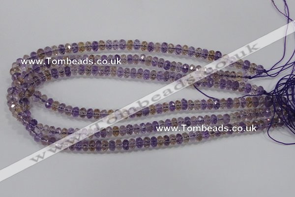 CAN15 15.5 inches 4*6mm faceted rondelle natural ametrine beads