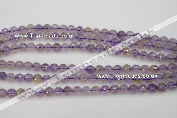 CAN152 15.5 inches 8mm faceted round natural ametrine beads