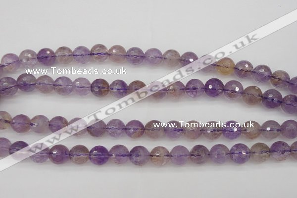 CAN153 15.5 inches 10mm faceted round natural ametrine beads