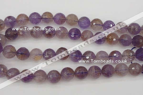 CAN155 15.5 inches 14mm faceted round natural ametrine beads