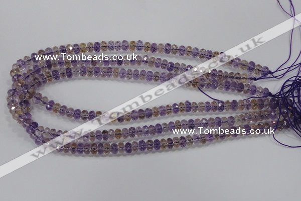 CAN16 15.5 inches 5*8mm faceted rondelle natural ametrine beads