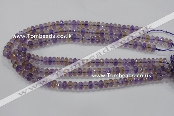 CAN17 15.5 inches 6*10mm faceted rondelle natural ametrine beads