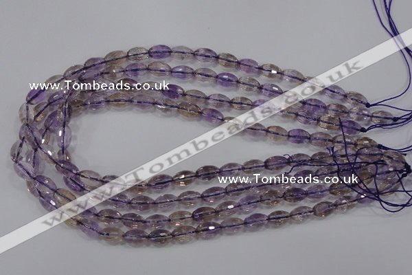 CAN19 15.5 inches 8*12mm faceted rice natural ametrine beads