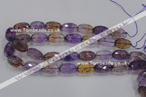 CAN22 15.5 inches 15*25mm faceted rice natural ametrine beads