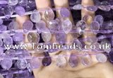 CAN238 Top drilled 8*12mm faceted briolette ametrine beads