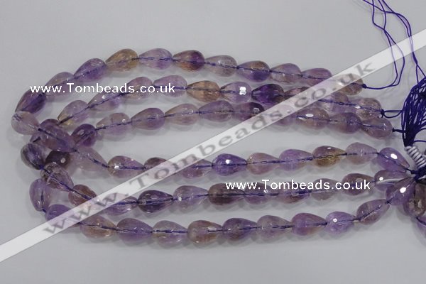 CAN24 15.5 inches 12*16mm faceted teardrop natural ametrine beads
