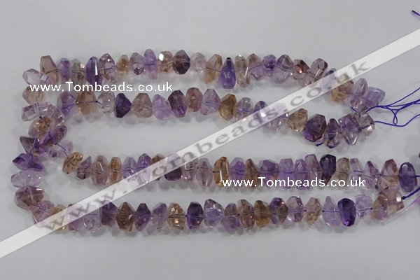 CAN31 15.5 inches 8*18mm faceted nugget natural ametrine beads