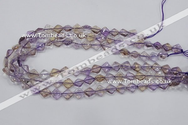 CAN35 15.5 inches 10*10mm diamond natural ametrine gemstone beads