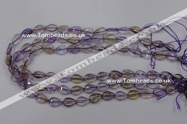 CAN38 15.5 inches 10*14mm flat teardrop natural ametrine beads