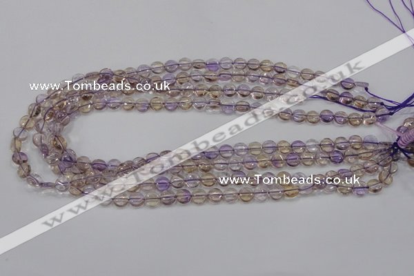 CAN39 15.5 inches 8mm flat round natural ametrine gemstone beads