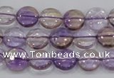 CAN42 15.5 inches 14mm flat round natural ametrine gemstone beads