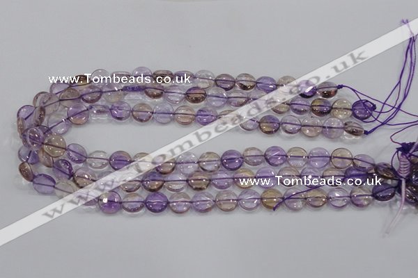 CAN42 15.5 inches 14mm flat round natural ametrine gemstone beads