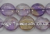 CAN43 15.5 inches 16mm flat round natural ametrine gemstone beads