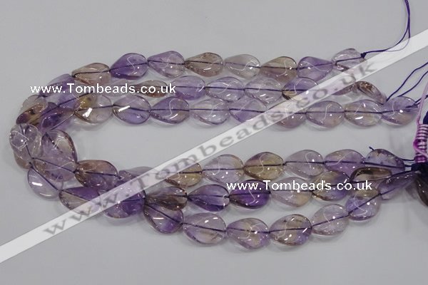 CAN53 15.5 inches 12*16mm twisted oval natural ametrine beads