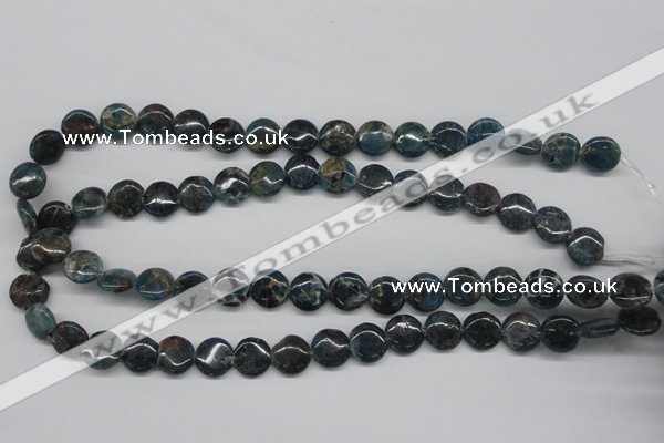 CAP08 15.5 inches 12mm flat round apatite gemstone beads wholesale