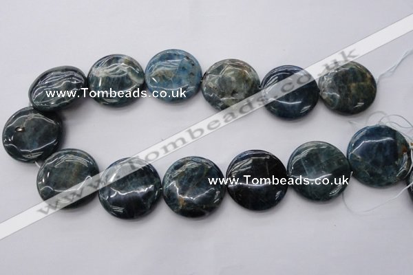 CAP348 15.5 inches 30mm flat round natural apatite gemstone beads