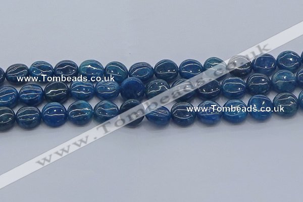 CAP382 15.5 inches 12mm flat round apatite gemstone beads