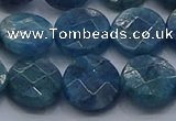 CAP389 15.5 inches 12mm faceted coin apatite gemstone beads