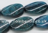 CAP67 15.5 inches 16*28mm twisted oval dyed apatite gemstone beads