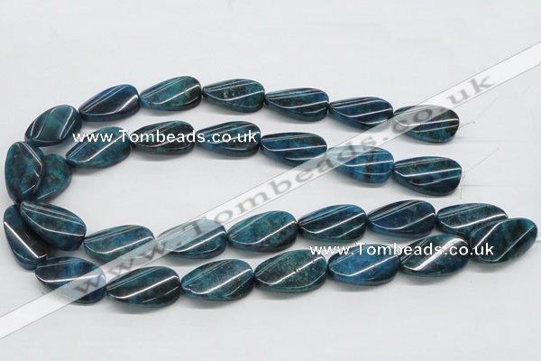 CAP67 15.5 inches 16*28mm twisted oval dyed apatite gemstone beads