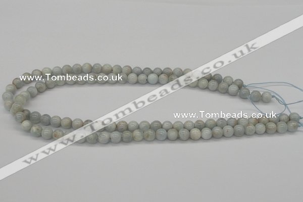 CAQ101 15.5 inches 6mm round AB grade natural aquamarine beads