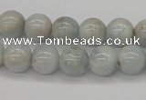 CAQ104 15.5 inches 12mm round AB grade natural aquamarine beads