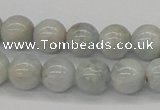 CAQ105 15.5 inches 14mm round AB grade natural aquamarine beads