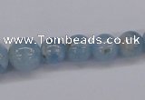 CAQ130 15.5 inches multi-size round natural aquamarine beads