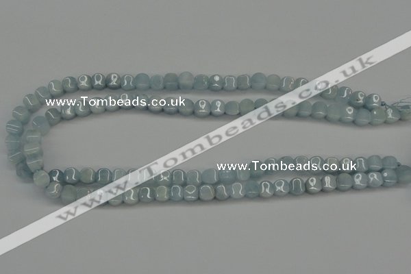 CAQ134 15.5 inches 7*7mm lantern natural aquamarine beads