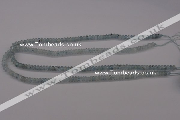 CAQ135 15.5 inches 4*6mm rondelle natural aquamarine beads