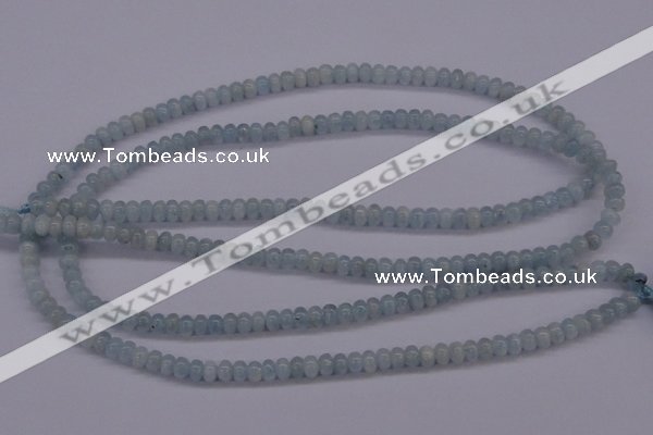 CAQ136 15.5 inches 3*4mm rondelle natural aquamarine beads