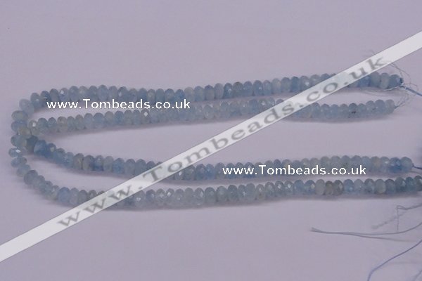 CAQ139 15.5 inches 5*8mm faceted rondelle natural aquamarine beads