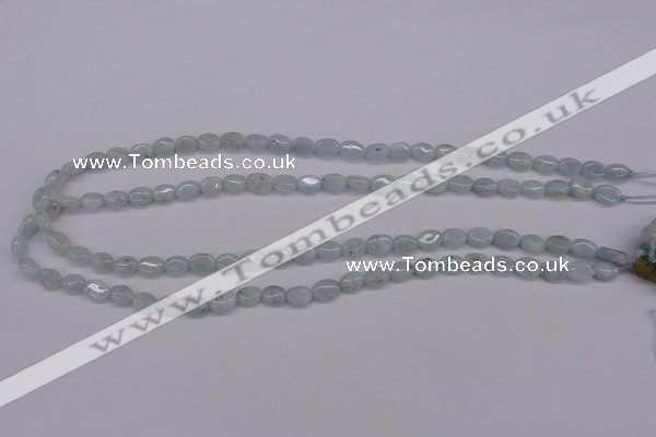 CAQ141 15.5 inches 6*8mm oval natural aquamarine beads wholesale