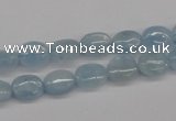 CAQ142 15.5 inches 8*10mm oval natural aquamarine beads wholesale