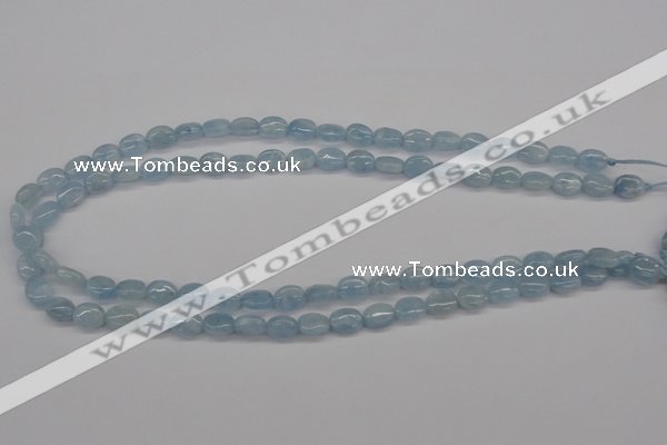 CAQ142 15.5 inches 8*10mm oval natural aquamarine beads wholesale