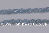 CAQ147 15.5 inches 5*7mm twisted oval natural aquamarine beads