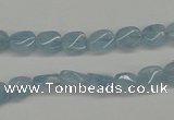 CAQ148 15.5 inches 6*8mm twisted oval natural aquamarine beads