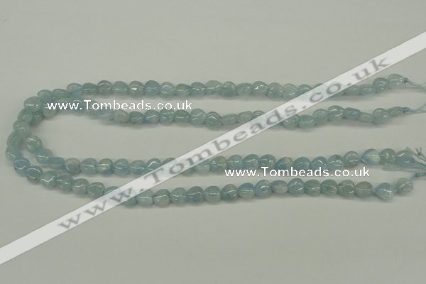 CAQ154 15.5 inches 8*8mm heart natural aquamarine beads