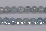 CAQ156 15.5 inches 8mm flat round natural aquamarine beads