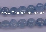 CAQ157 15.5 inches 10mm flat round natural aquamarine beads