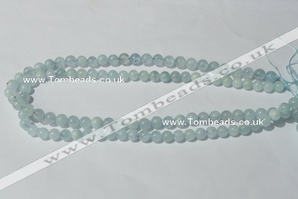 CAQ201 15.5 inches 8mm round natural aquamarine beads wholesale