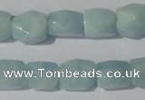 CAQ209 15.5 inches 10*14mm faceted nugget natural aquamarine beads