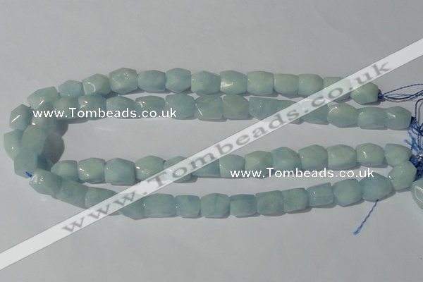 CAQ209 15.5 inches 10*14mm faceted nugget natural aquamarine beads