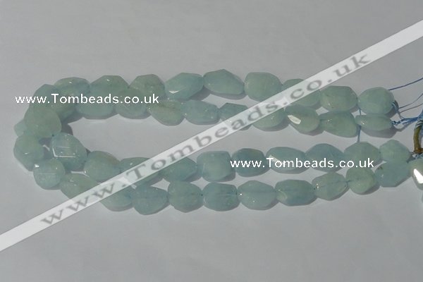 CAQ211 15.5 inches 16*18mm faceted nugget natural aquamarine beads