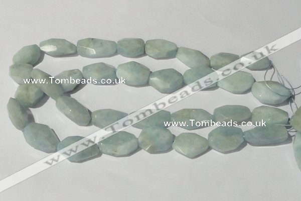 CAQ212 15.5 inches 18*25mm faceted nugget natural aquamarine beads