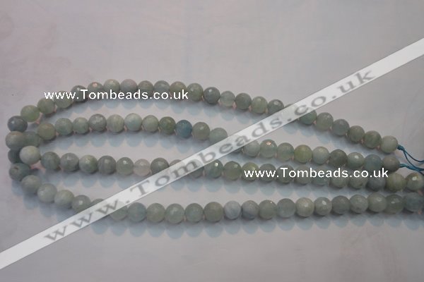 CAQ222 15 inches 6mm faceted round aquamarine beads wholesale