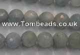 CAQ224 15 inches 10mm faceted round aquamarine beads wholesale