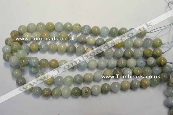 CAQ254 15.5 inches 12mm round aquamarine beads wholesale