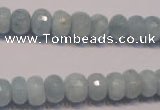 CAQ307 15.5 inches 6*10mm faceted rondelle natural aquamarine beads