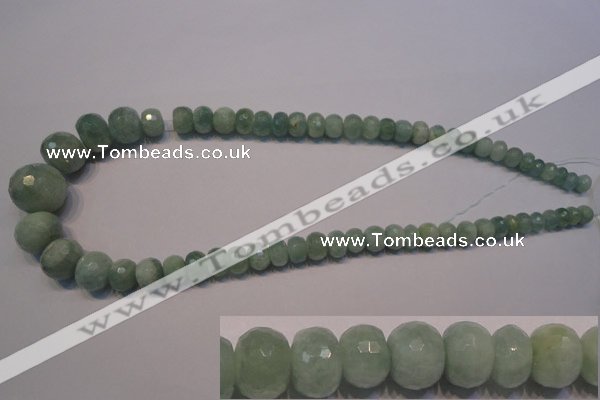 CAQ310 15.5 inches 6*8mm – 15*20mm faceted rondelle aquamarine beads